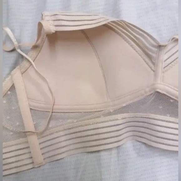 Bra Thin Triangular Woman Soft Seamless Backless Back Sexy Bralette Dot Mesh L - Picture 12 of 16